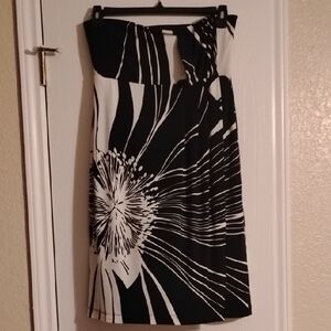 The Limited Black and White Strapless Dress